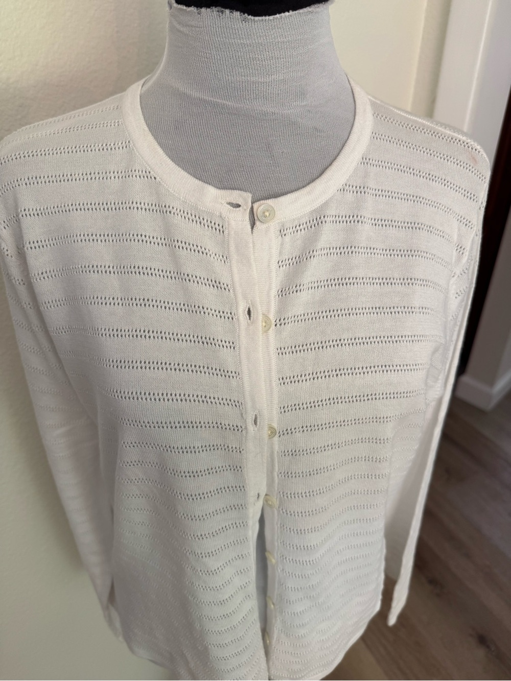 Tommy Bahama Lightweight White 100% Cotton Cardigan XL